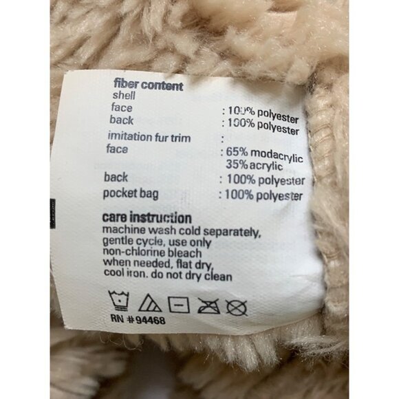 Vtg Y2K Esprit Brown Faux Suede Hooded Penny Lane Toggle Coat | Afghan Boho 1X - Picture 12 of 13